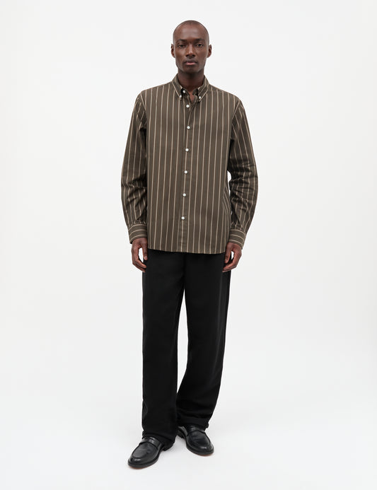 Oxford Sune Stripe Shirt BD FAV, Turkish Coffee/Sky Captain
