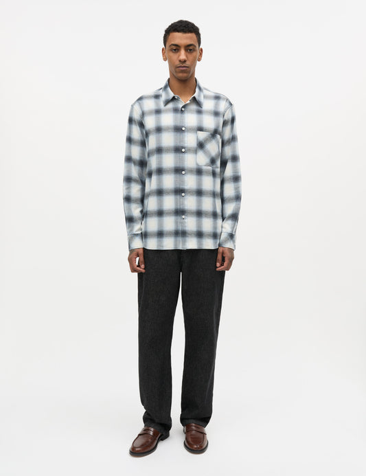 Flannel Check Sune Shirt, Sky Captain CH.