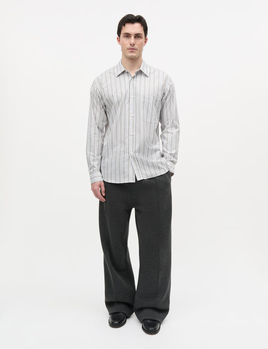 Cotton Soft Marcel Shirt, White/Tarmac ST.