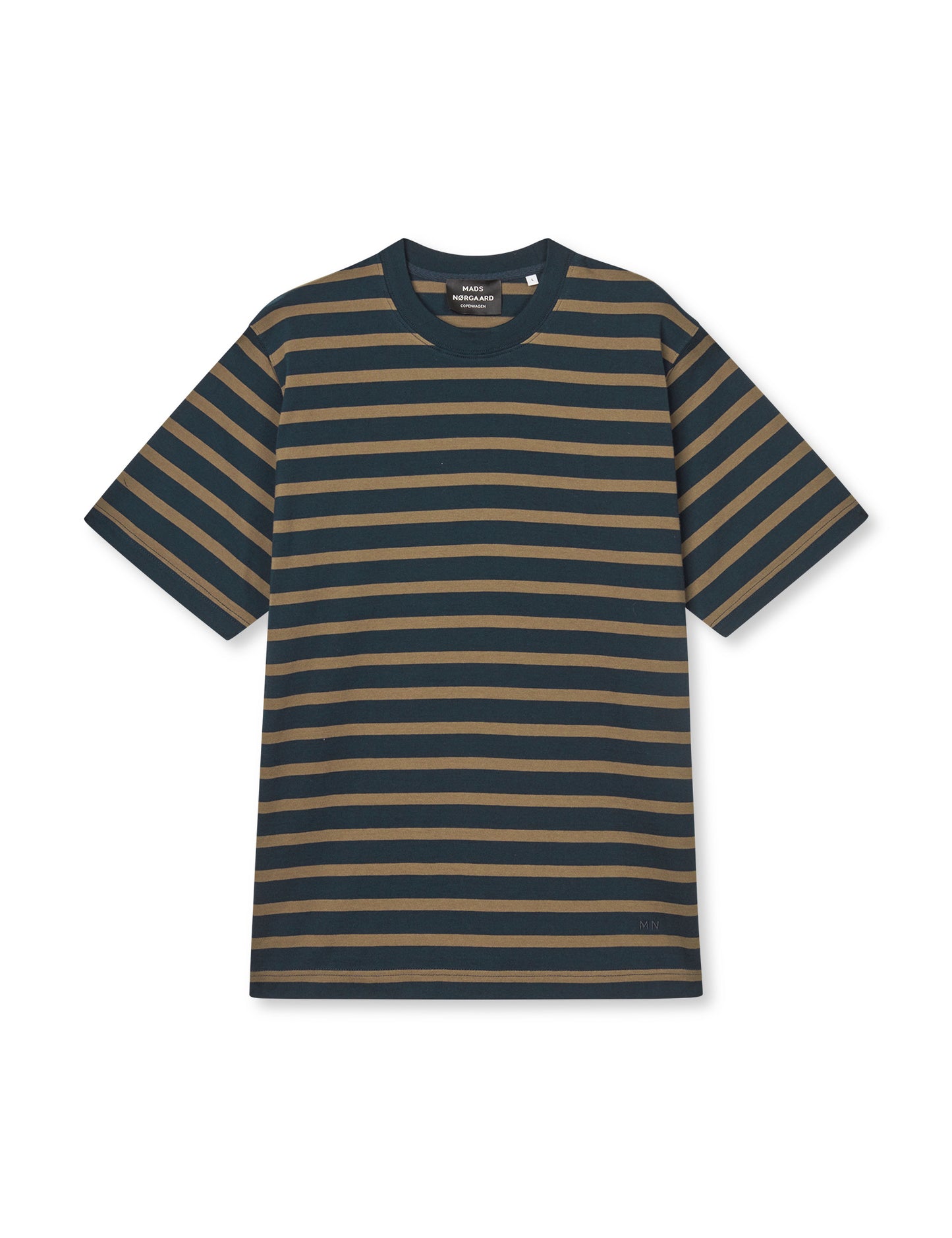 Cotton Jersey Stripe Frode Tee, Sky Captain/Tarmac