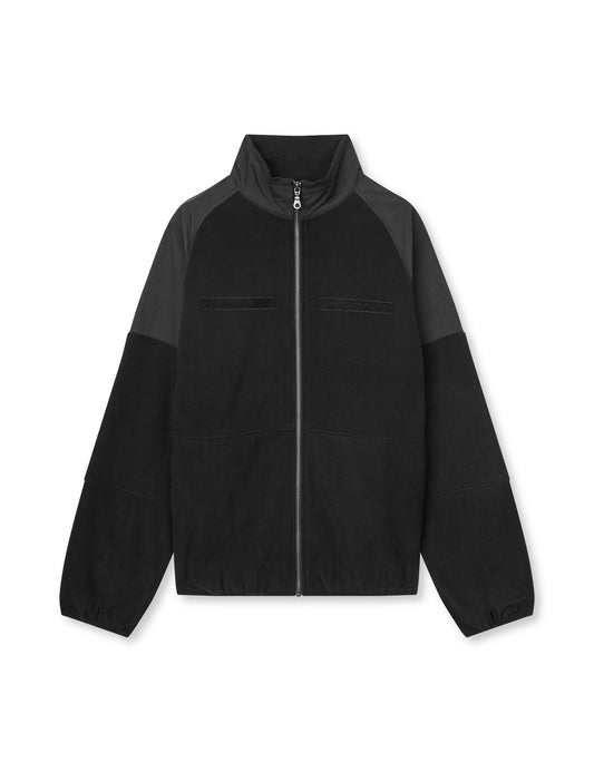 Fleece Contrast Jacket, Black