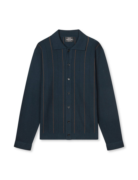 Classy Brando Polo LS Knit, Sky Captain