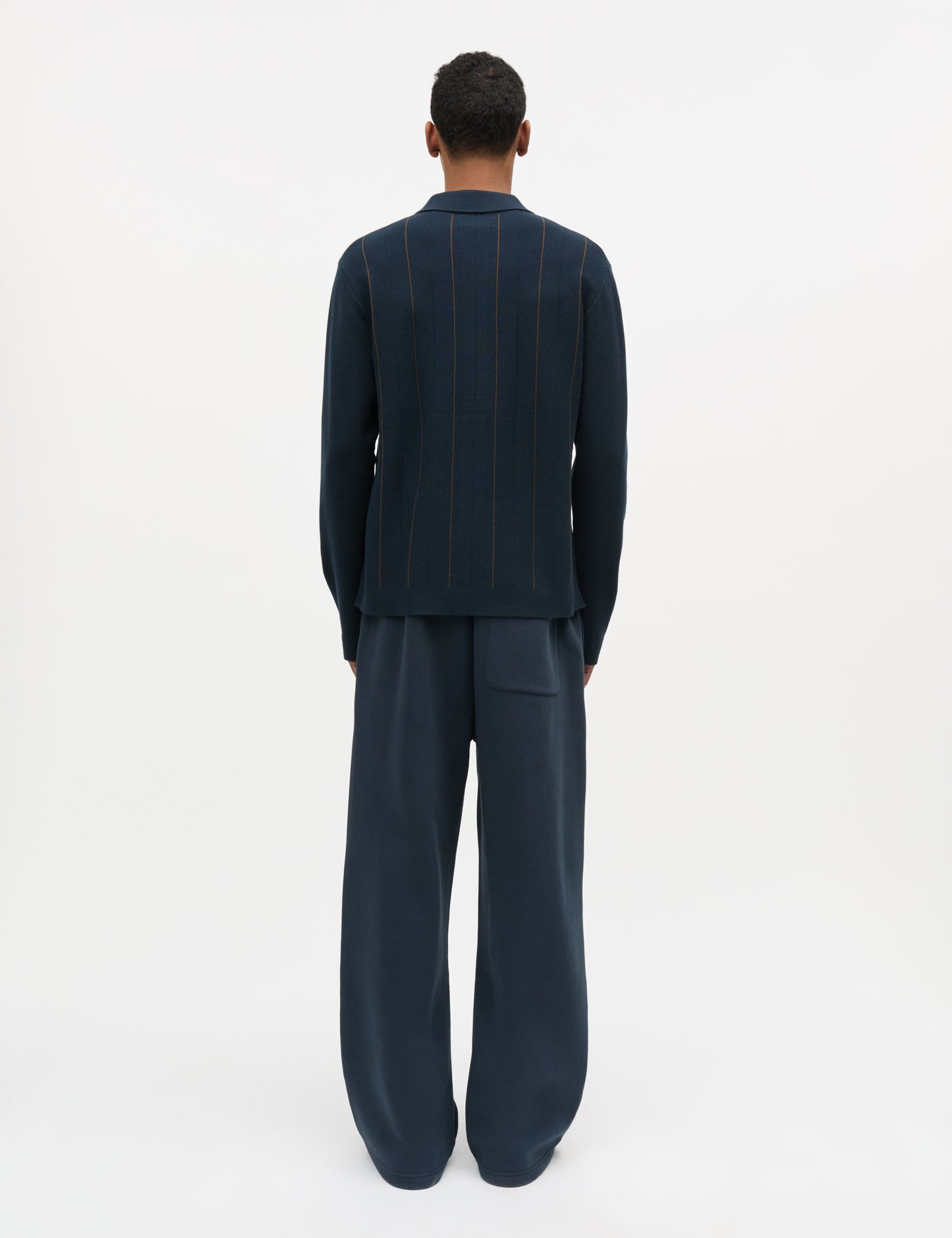 Classy Brando Polo LS Knit, Sky Captain