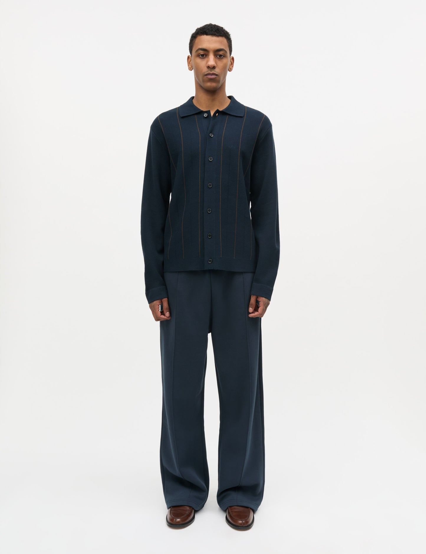 Classy Brando Polo LS Knit, Sky Captain