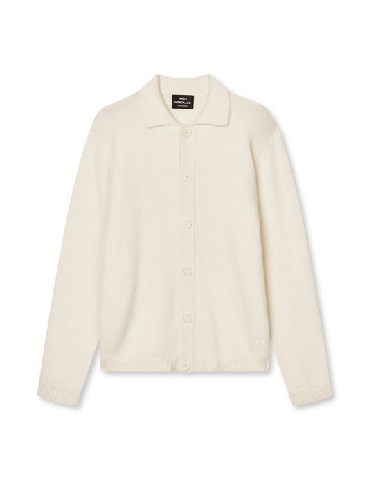 Super Wool Brando Polo LS Knit, Vanilla Ice