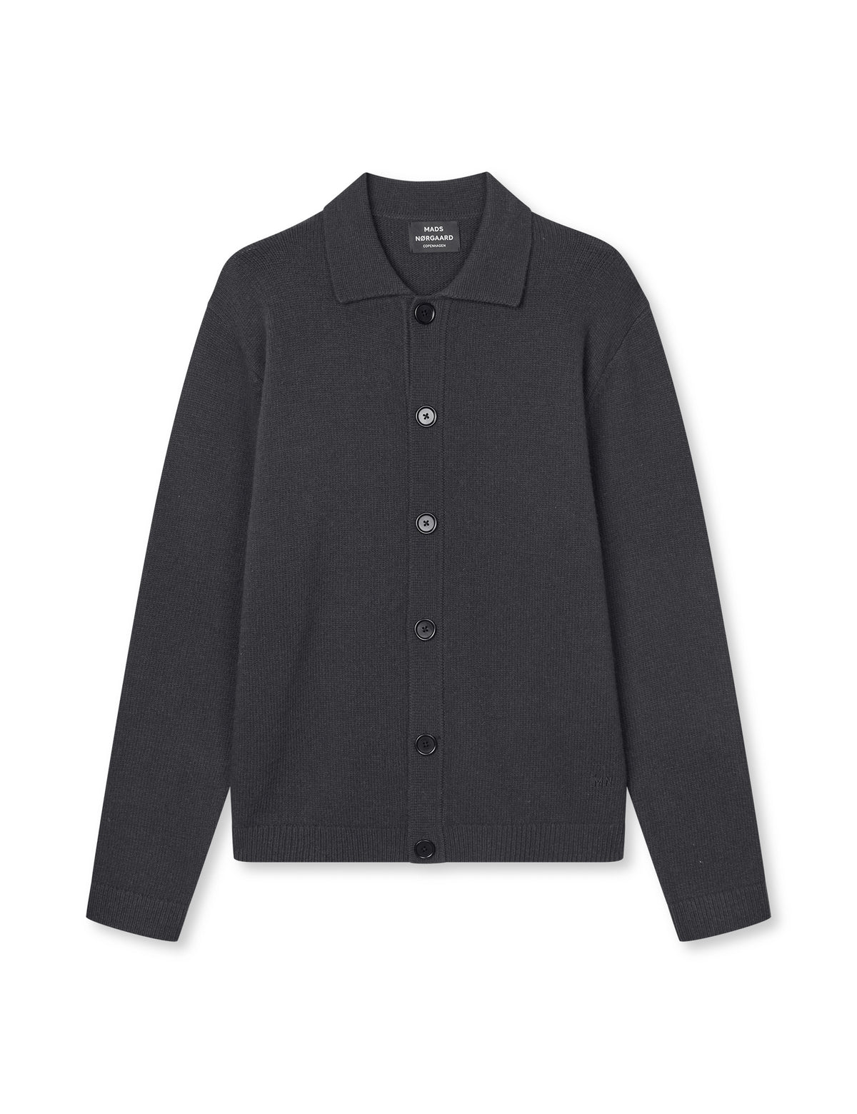 Super Wool Brando Polo LS Knit, Asphalt