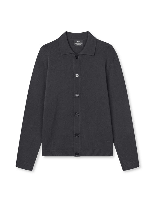 Super Wool Brando Polo LS Knit, Asphalt