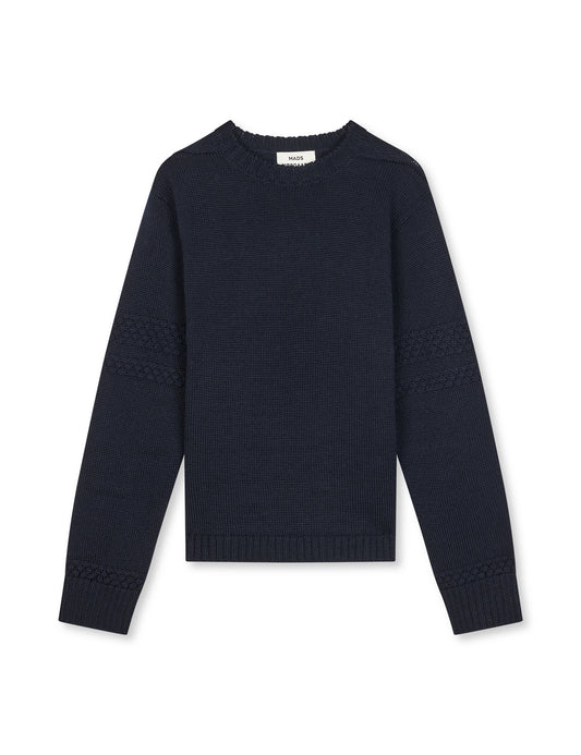Wool Karoline Sweater, Sky Captain