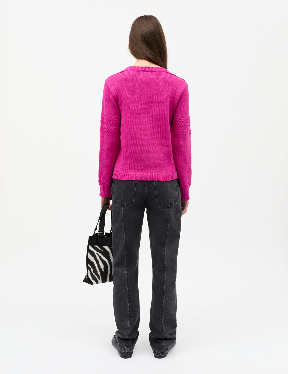 Wool Karoline Sweater, Rose Violet