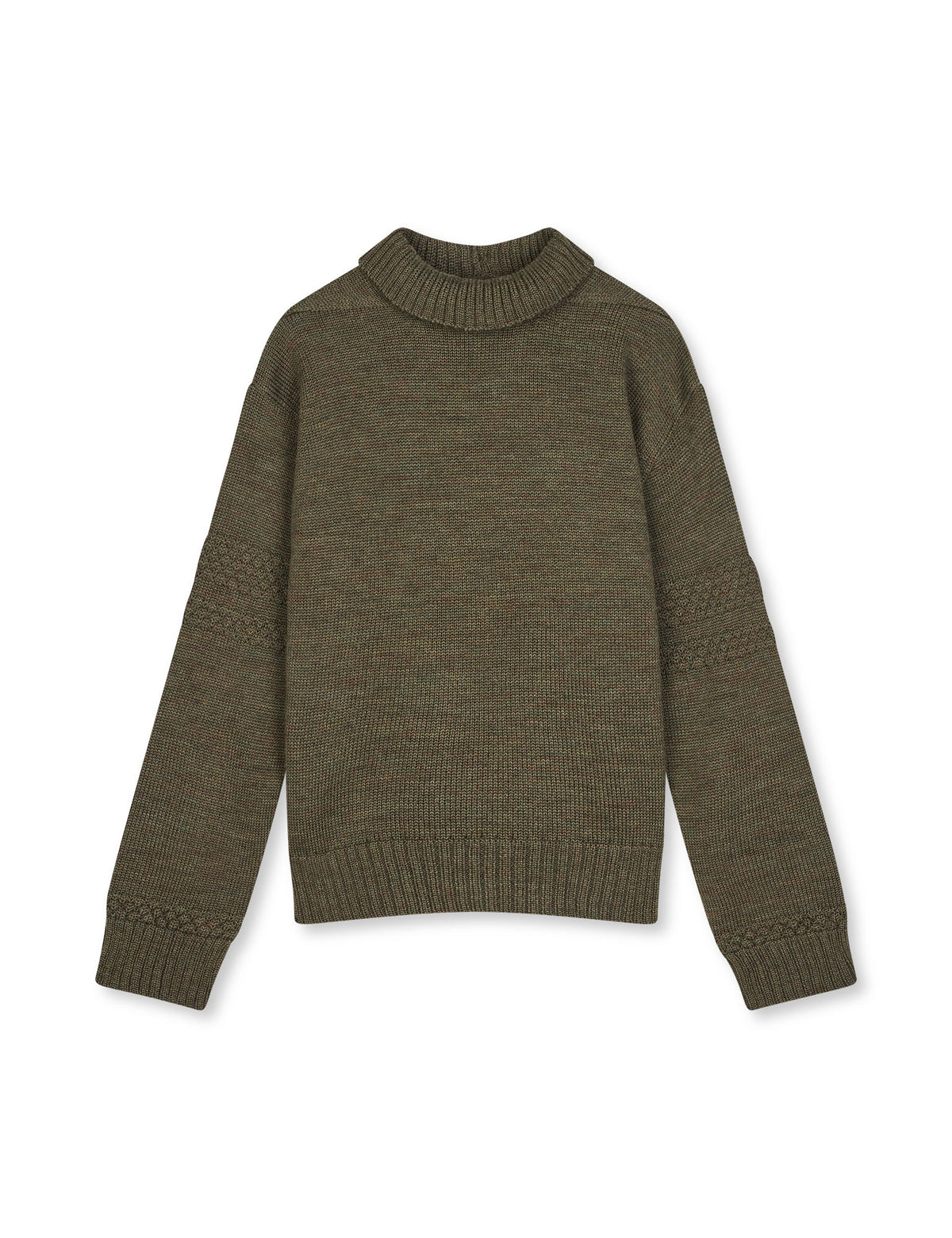 Wool Berthe Turtleneck Sweater, Tarmac Melange