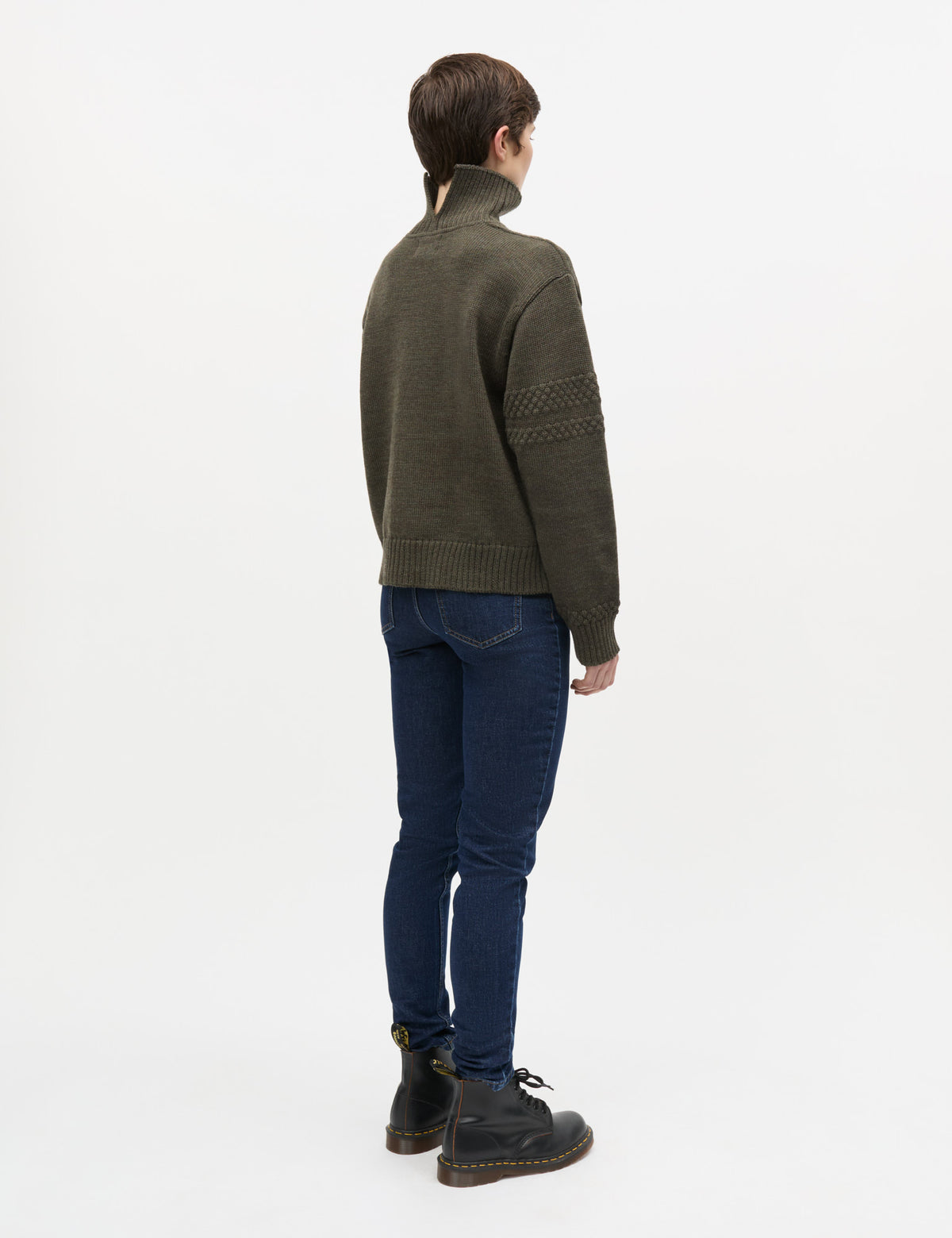 Wool Berthe Turtleneck Sweater, Tarmac Melange