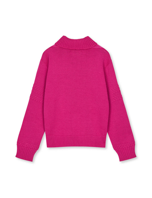 Wool Berthe Turtleneck Sweater, Rose Violet