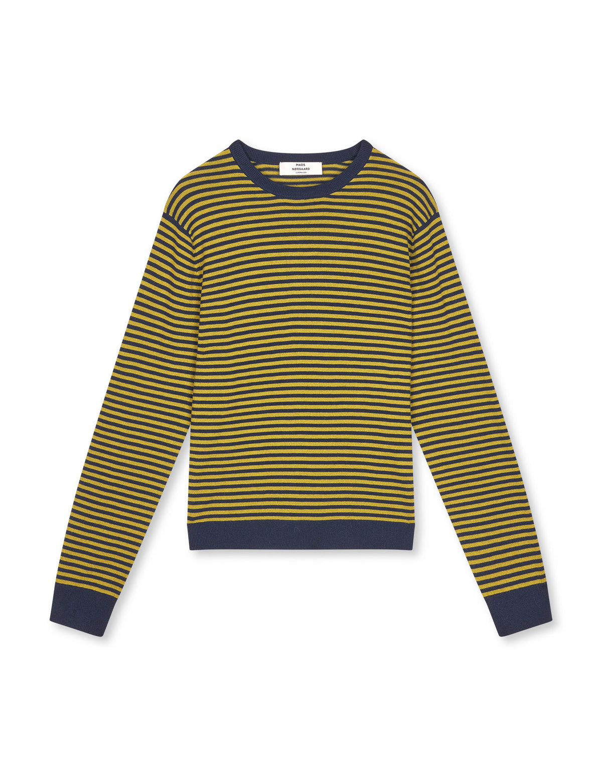 Fine Merino Emma Stripe Knit, Sky Captain/Green Olive