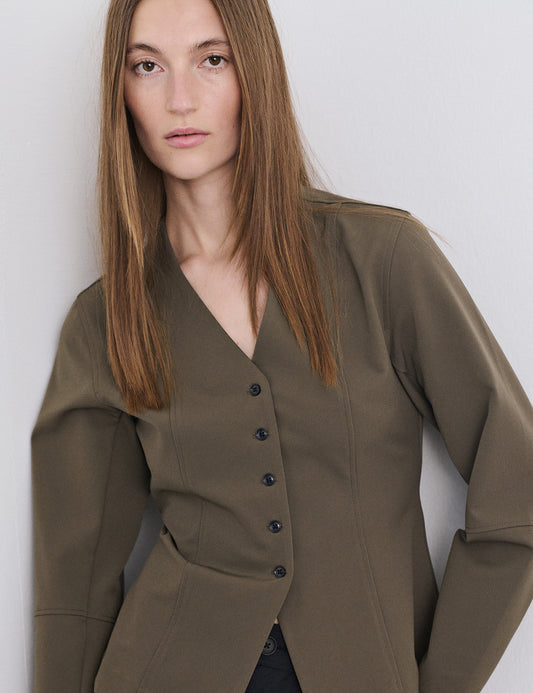 Stretchy Nylon Sara Jacket, Tarmac