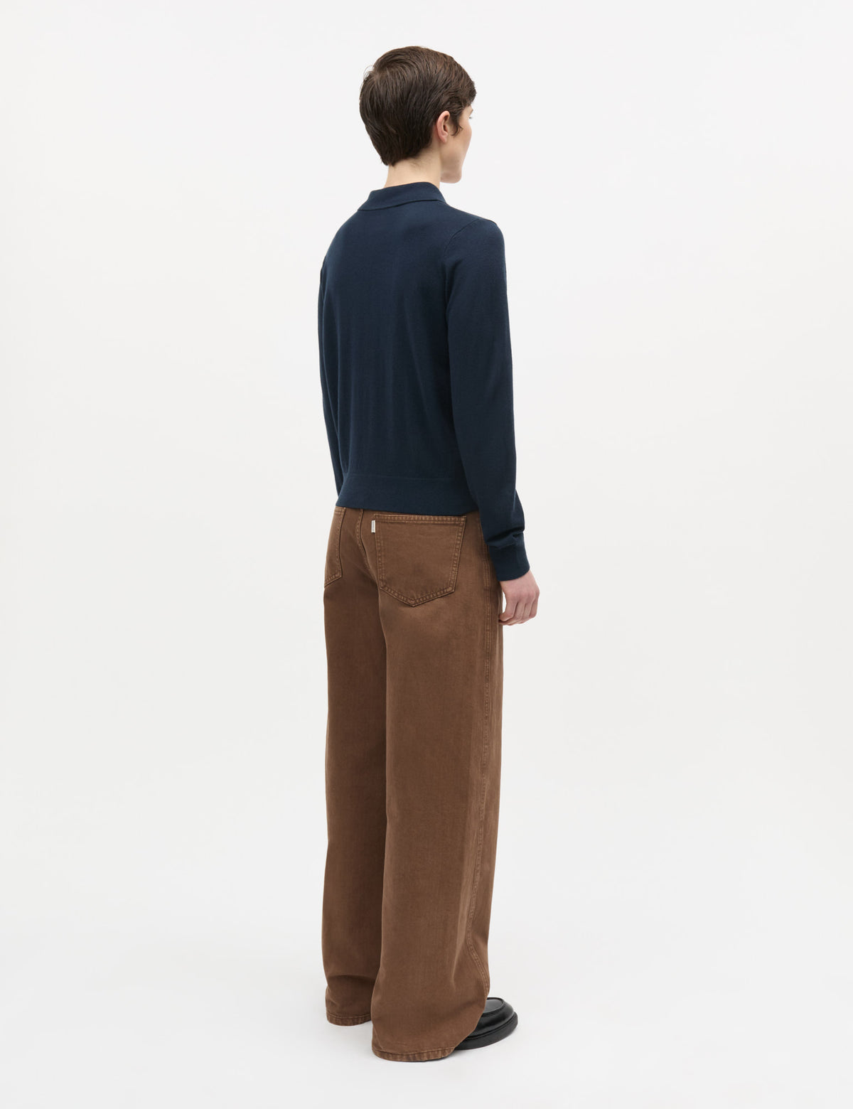 Fine Merino Rosa Polo Knit, Sky Captain