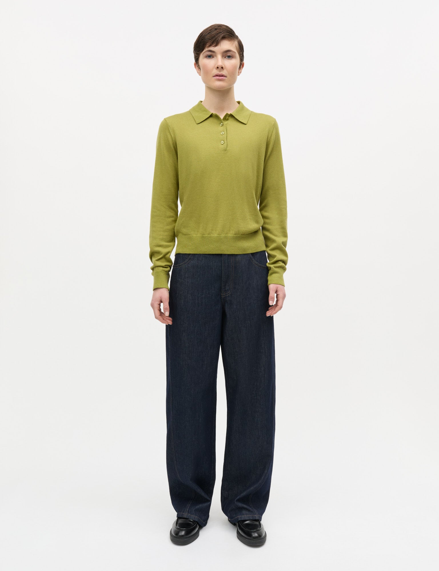 Fine Merino Rosa Polo Knit, Green Olive – MADS NØRGAARD – COPENHAGEN