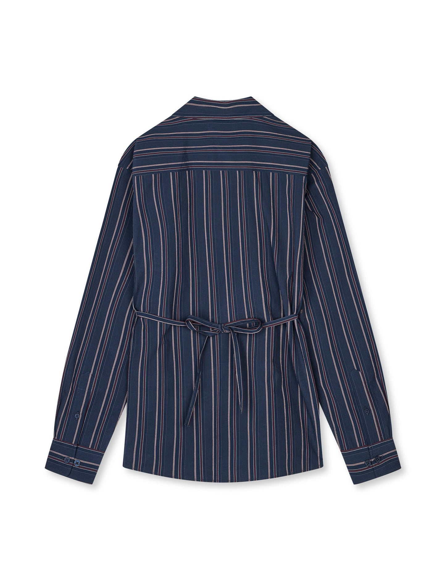 Peach Poplin YD Shelly Shirt, Pinstripe/Sky Captain