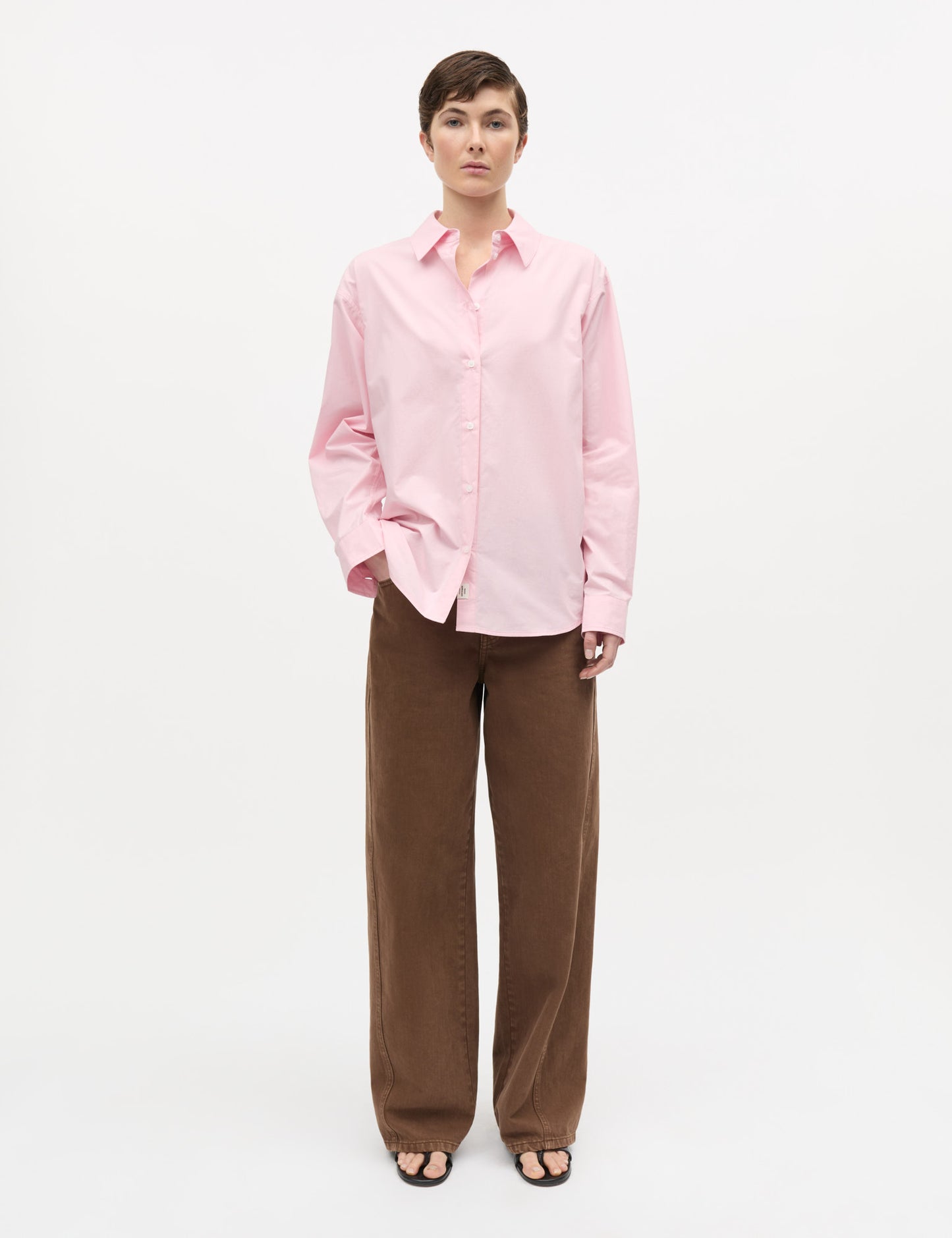 Peach Poplin Shelly Shirt, Fairy Tale Pink