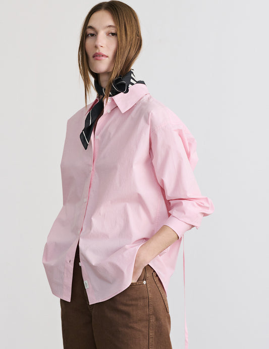 Peach Poplin Shelly Shirt, Fairy Tale Pink