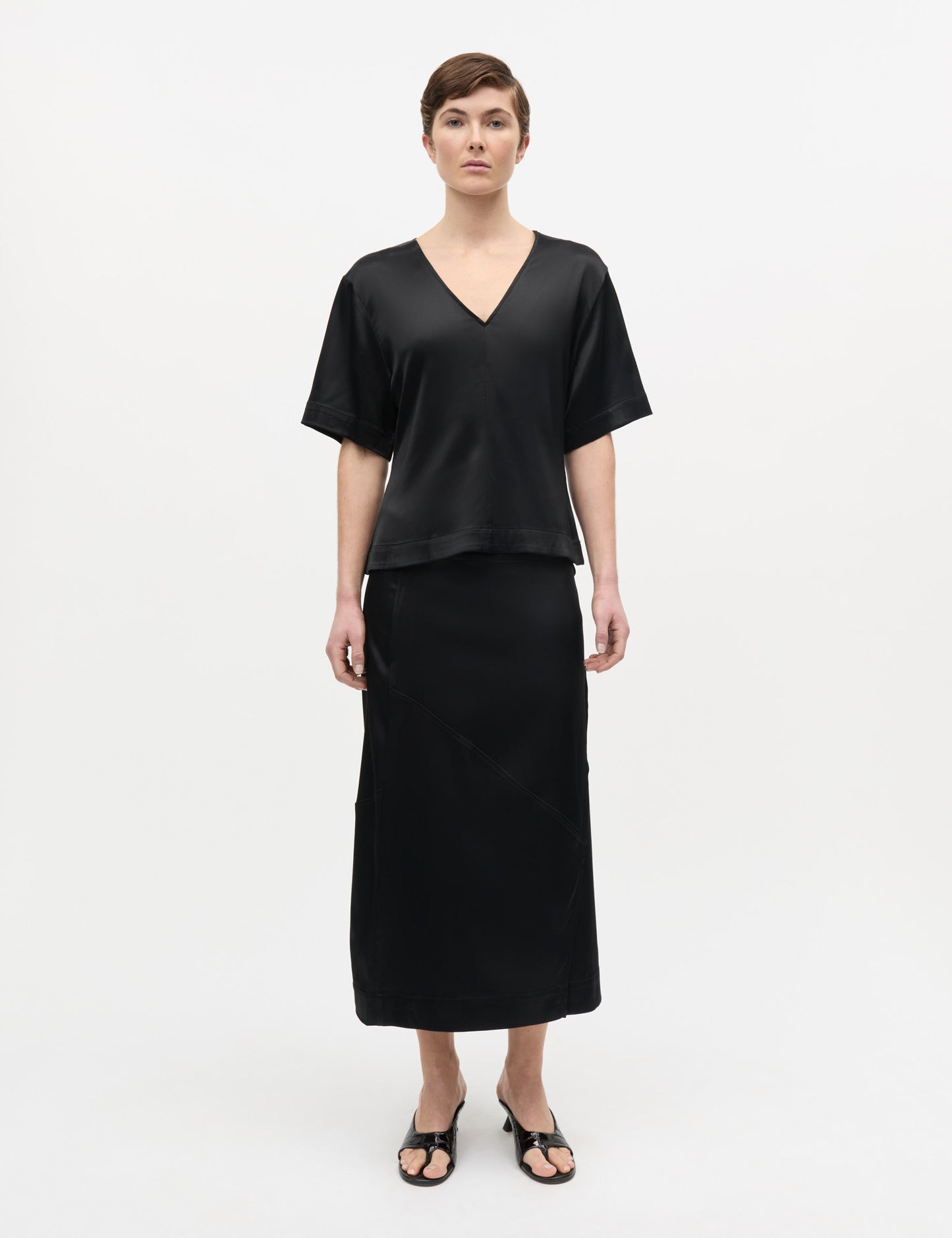 Viscosa Martine Wrap Skirt, Black