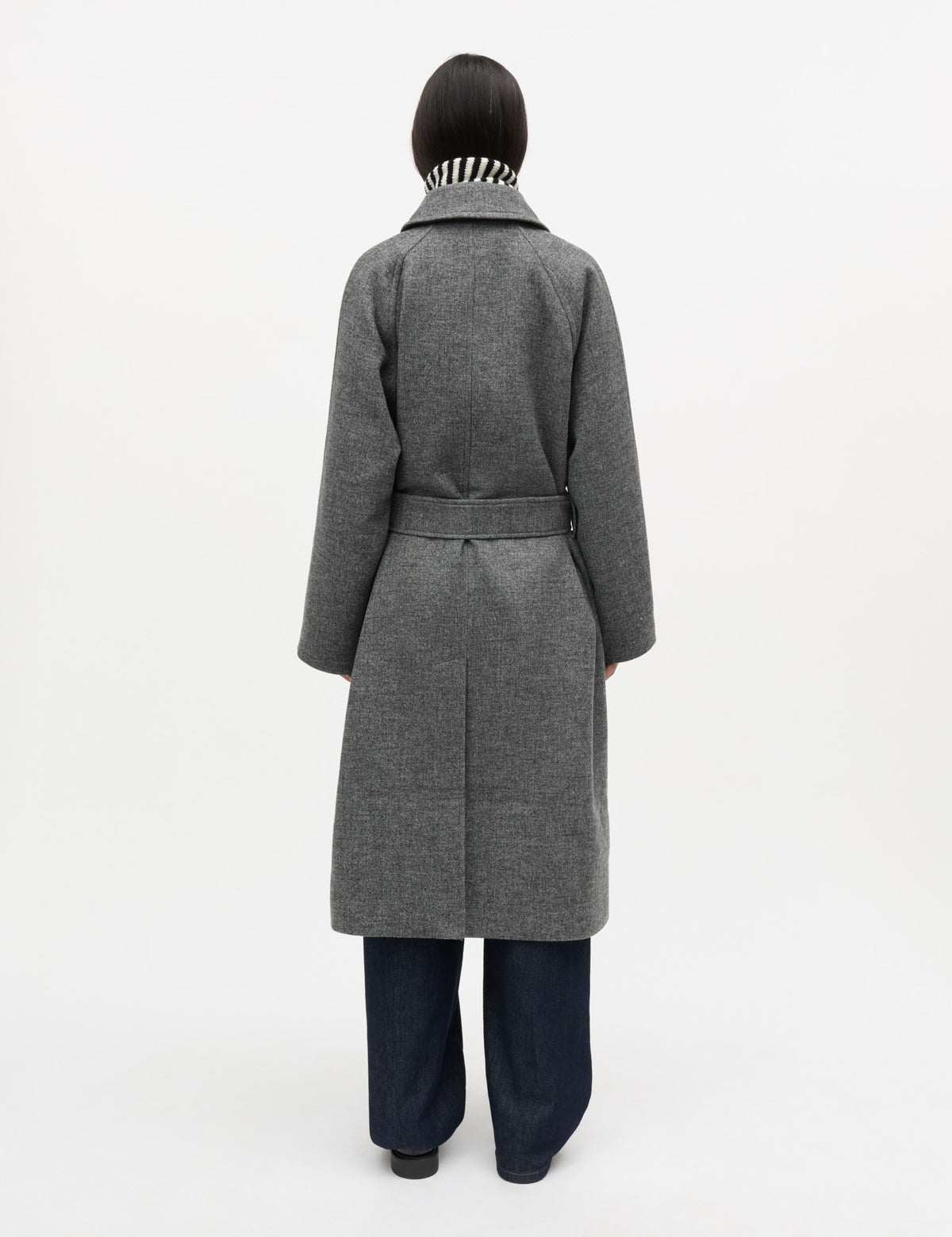 Bond Wool Ingeborg Coat, Dark Grey Melange