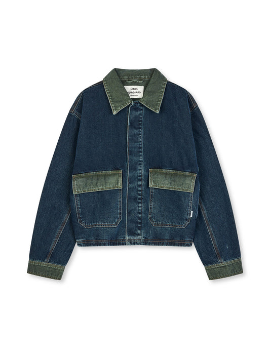 Double Denim Solar Jacket, Blue/Green Dye
