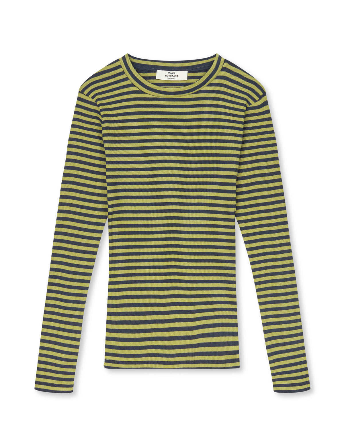 2x2 Cotton Stripe Tuba Tee LS, Sky Captain/Green Olive