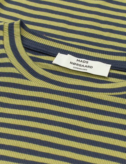 2x2 Cotton Stripe Tuba Tee LS, Sky Captain/Green Olive