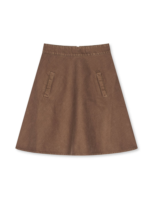 Soil Denim Stelly Skirt, Cocoa