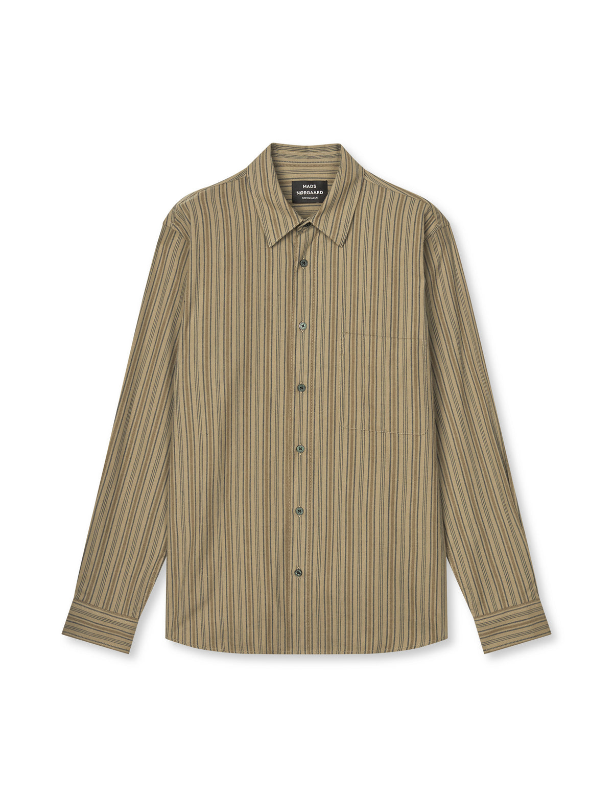Flannel Stripe Sune Shirt, Overland Trek/Sky Captain/Tama