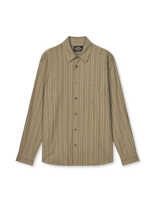 Flannel Stripe Sune Shirt, Overland Trek/Sky Captain/Tama