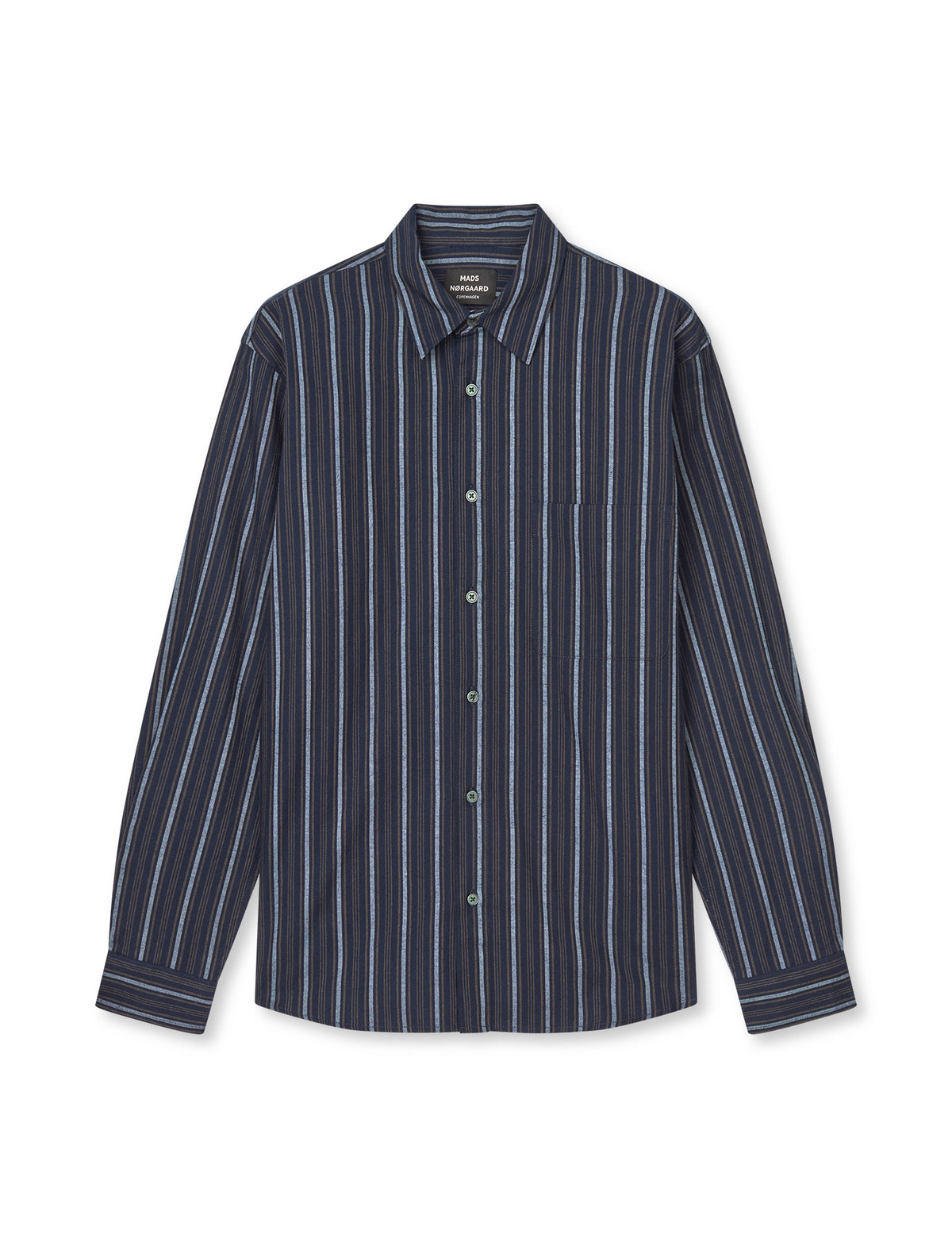 Flannel Stripe Sune Shirt, Sky Captain/Tarmac/Cashmere Bl