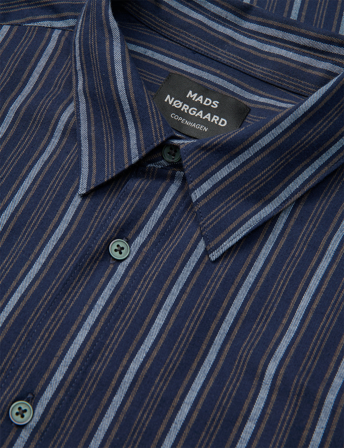 Flannel Stripe Sune Shirt, Sky Captain/Tarmac/Cashmere Bl