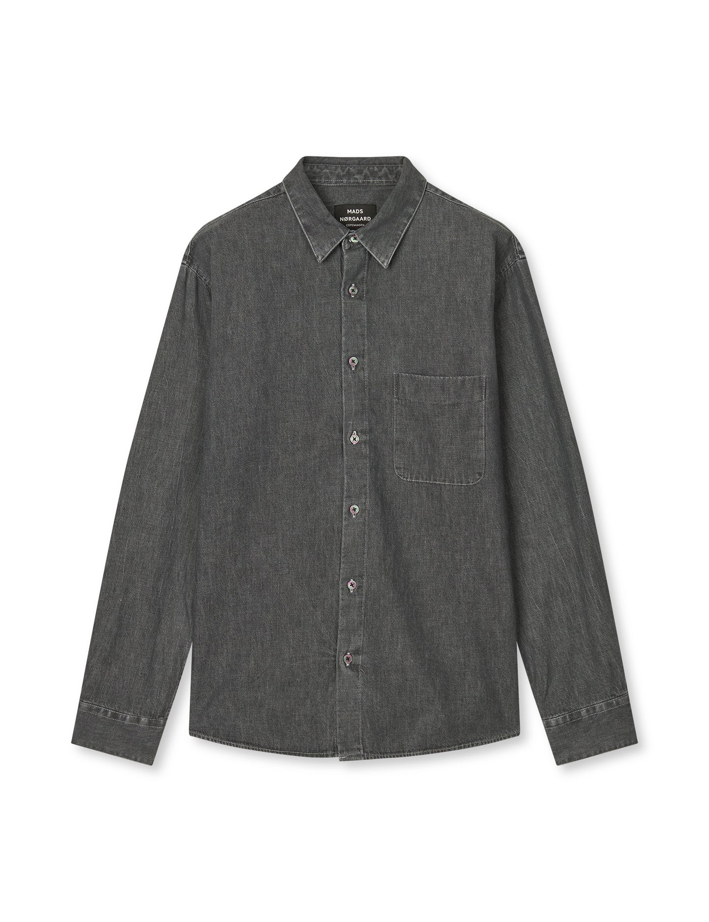 Sky Denim Sune Shirt, Mid Black Wash