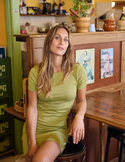Grace Jersey July Dress, Green Olive