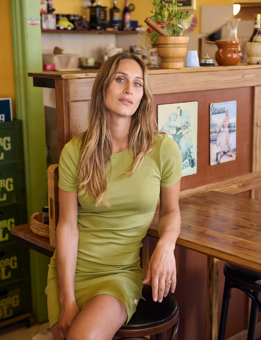 Grace Jersey July Dress, Green Olive