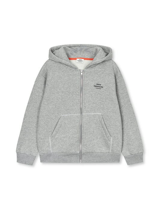 Mix Sweat N Sonan Zip Hoodie, Grey Melange