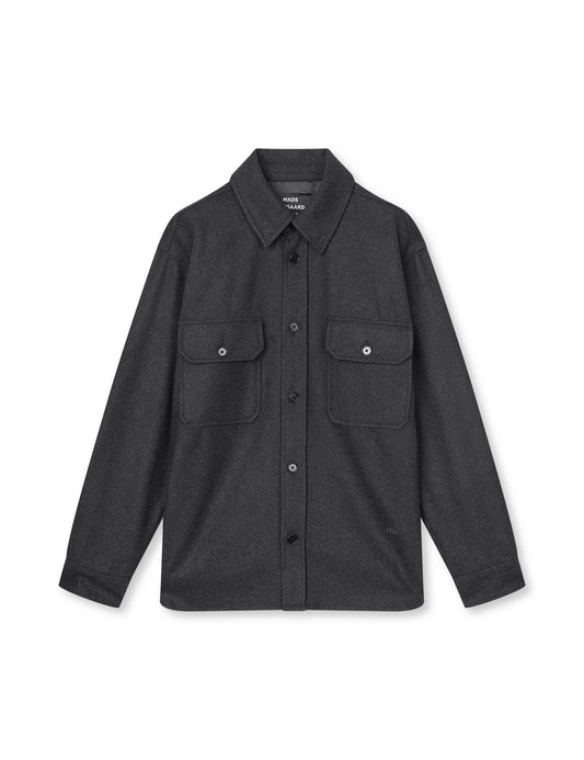 Felted Wool August Work Shirt, Charcoal Melange