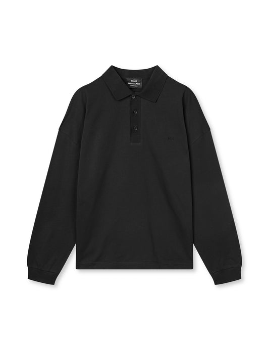 Light Terry Polo Sweat, Black