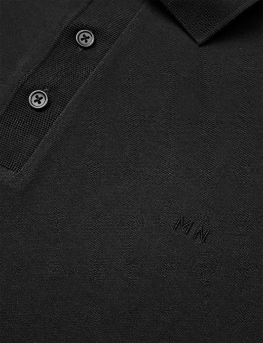 Light Terry Polo Sweat, Black