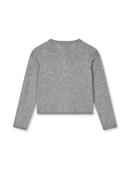 Fine Merino Charlie Knit, Mid Grey Melange