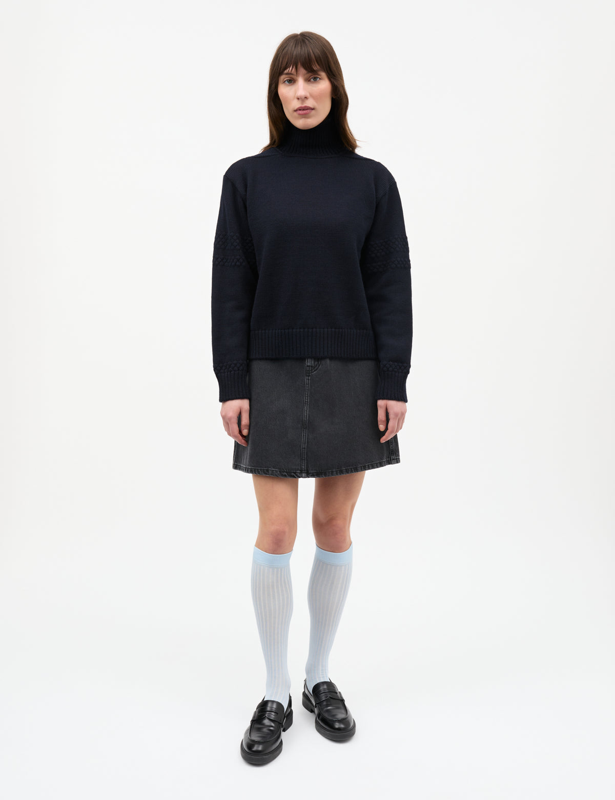 Knit Viscose Annie Sock, Cerulean