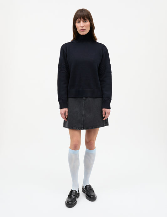 Knit Viscose Annie Sock, Cerulean