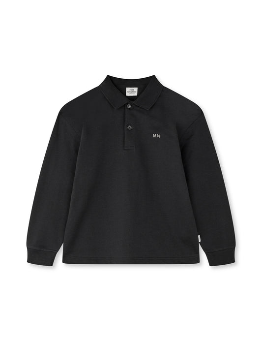 Light Terry Jan Polo L/S, Black