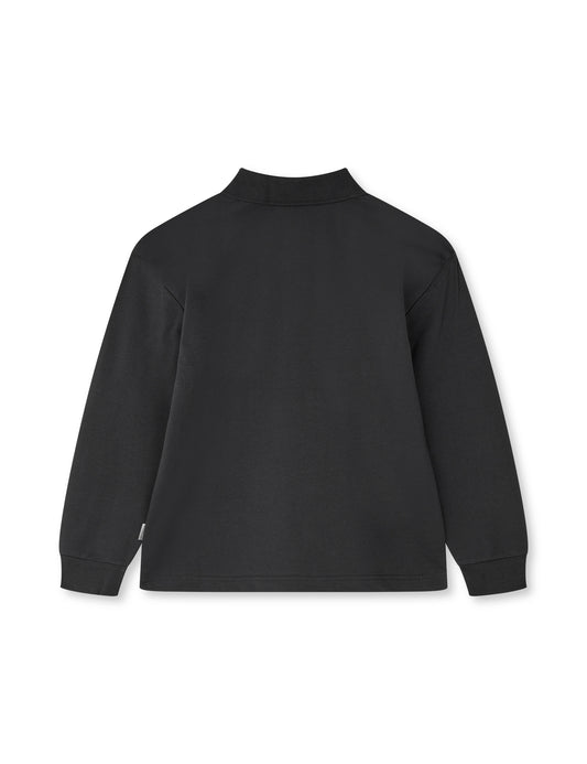 Light Terry Jan Polo L/S, Black