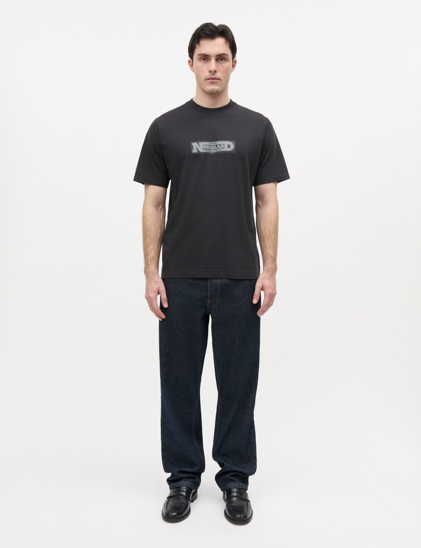 Cotton Jersey Print Frode Tee, Black