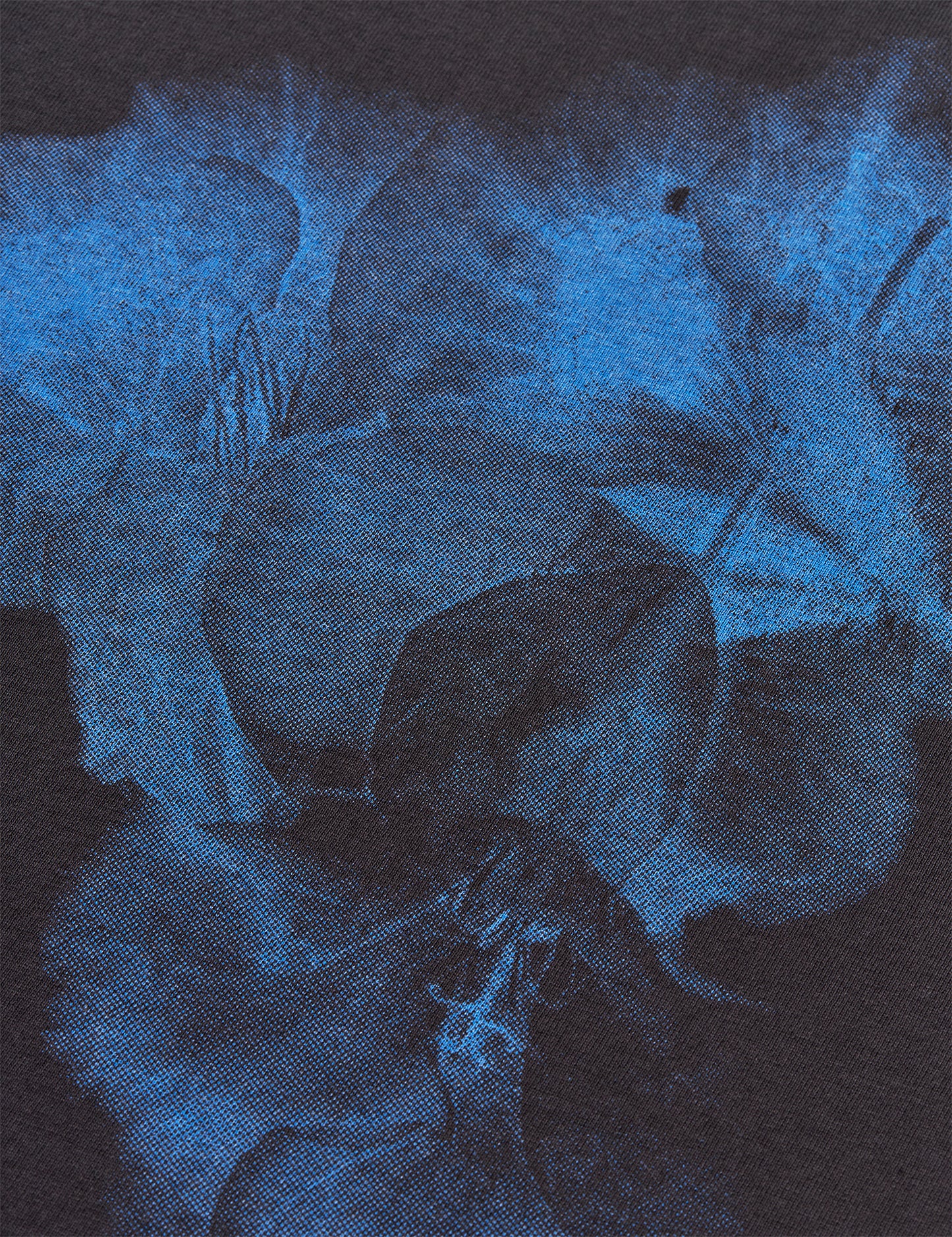 Open-End Dye Big Flower Tee, Black