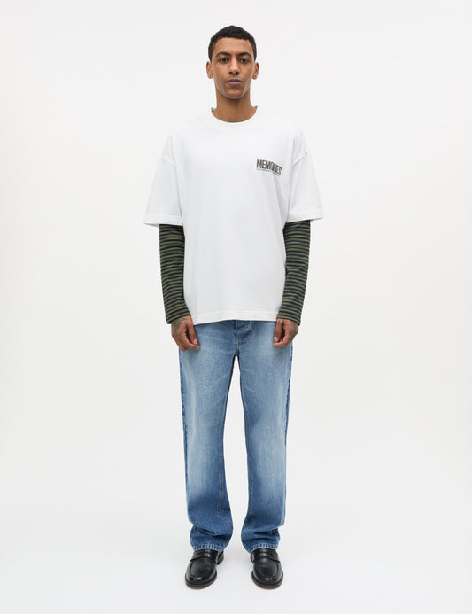 Open-End Dye Big Flower Tee, White