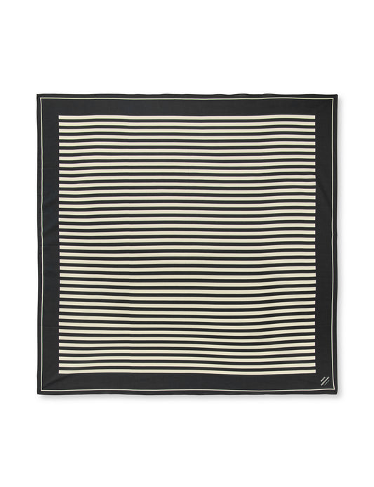 Soft Cotton Scarf Big, Stripe AOP/Black