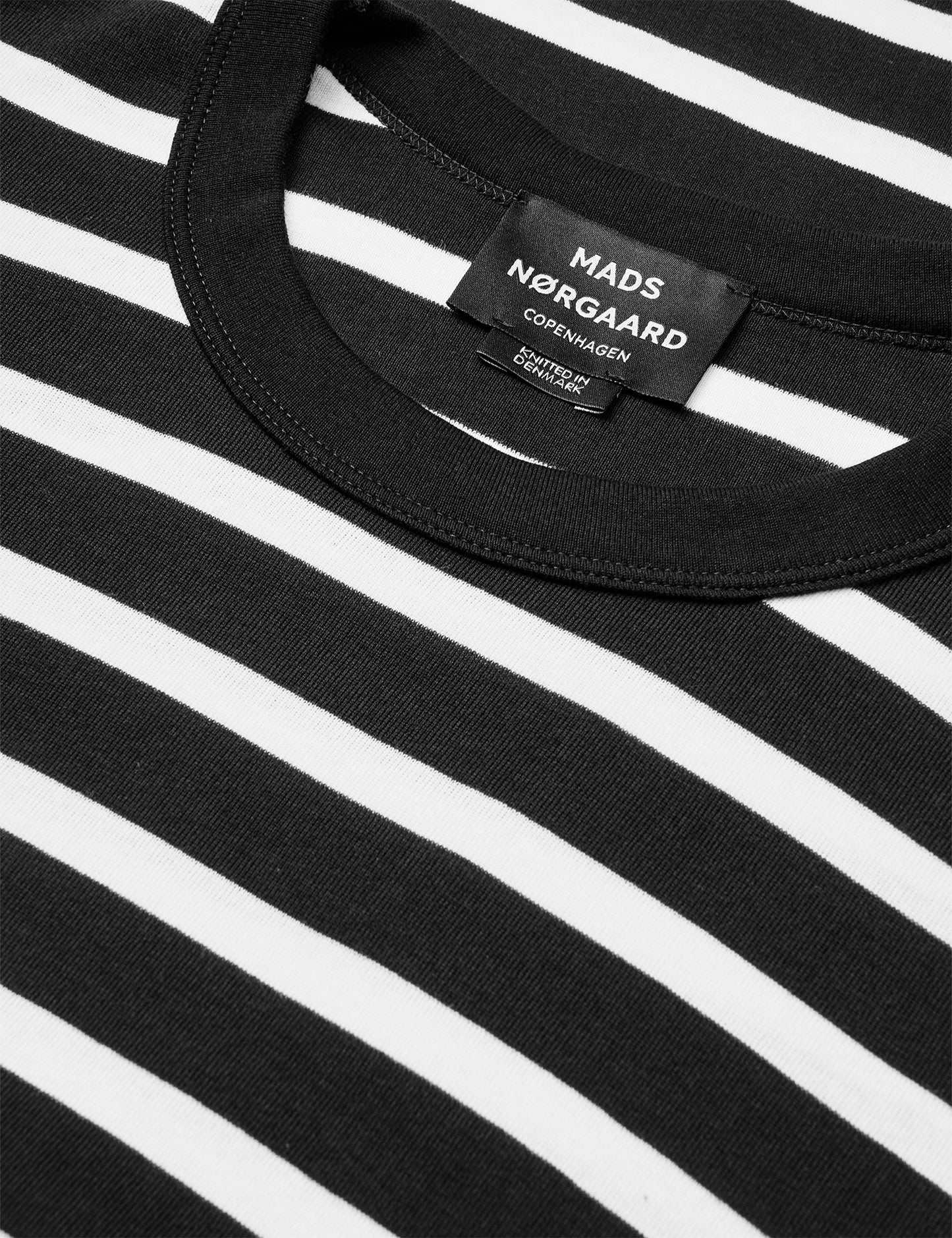 Klassik Rib Stripe Esben Tee, Black/White